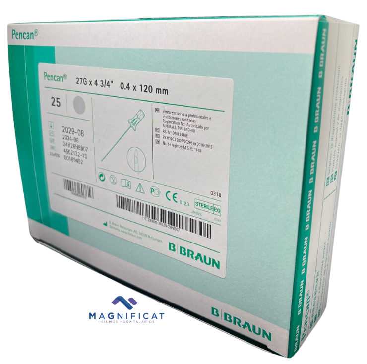 AGUJA P/ANEST 27GX4 3/4" PUNTA LAPIZ PENCAN BBRAUN 450213213