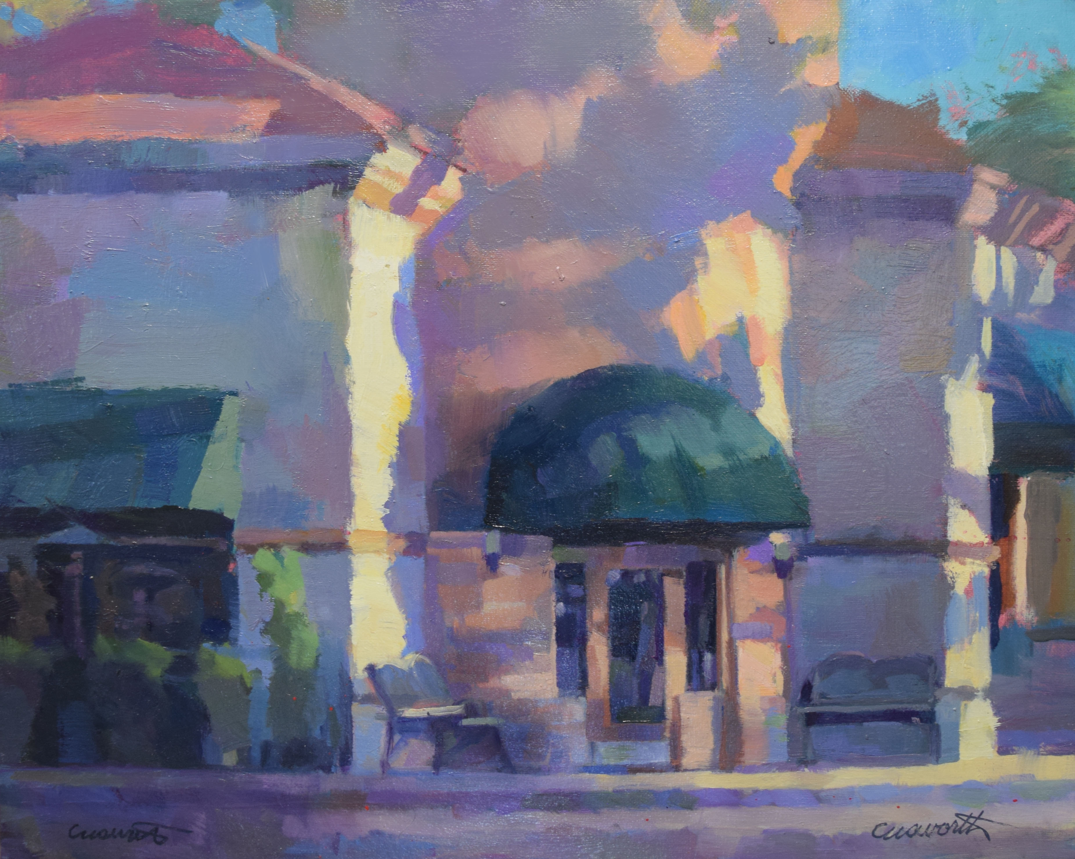 Building with Blue Shadows