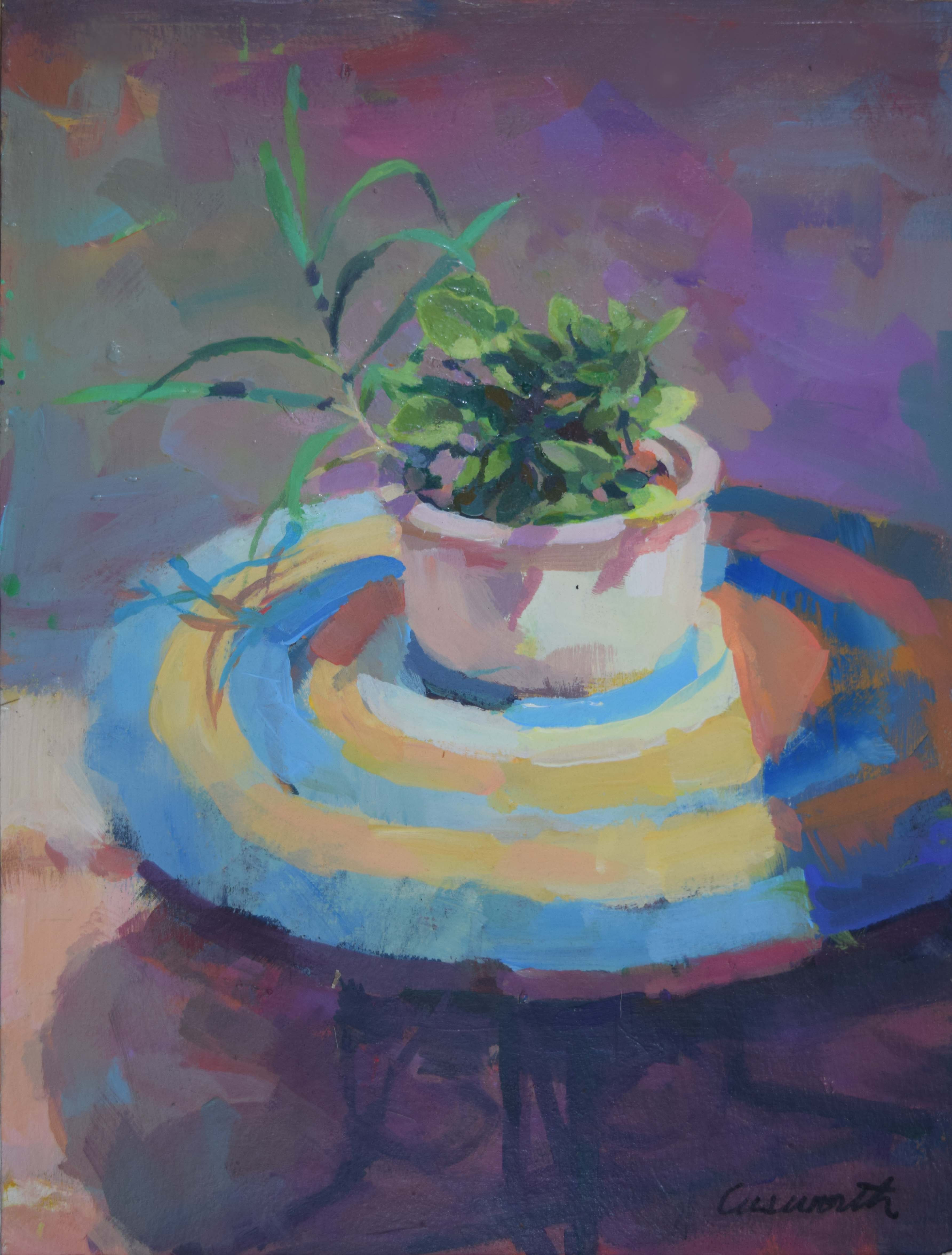 Green on Blue and Yellow