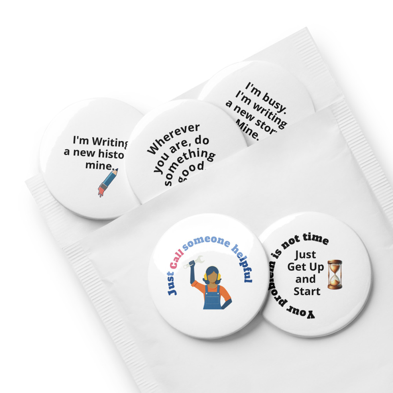 Set of pin buttons