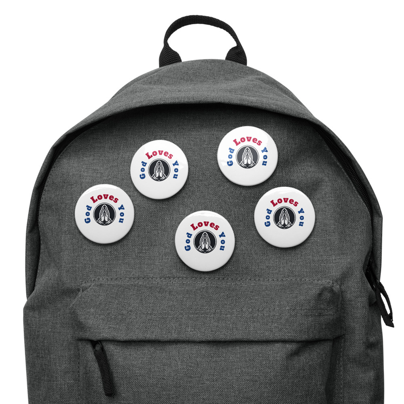 Set of pin buttons - God Loves You