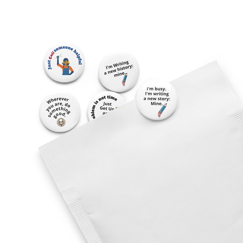 Set of pin buttons