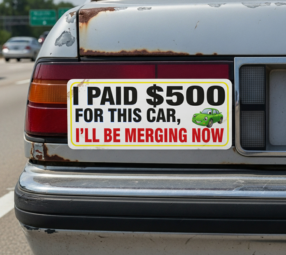 "I'll Be Merging Now" Bumper Sticker