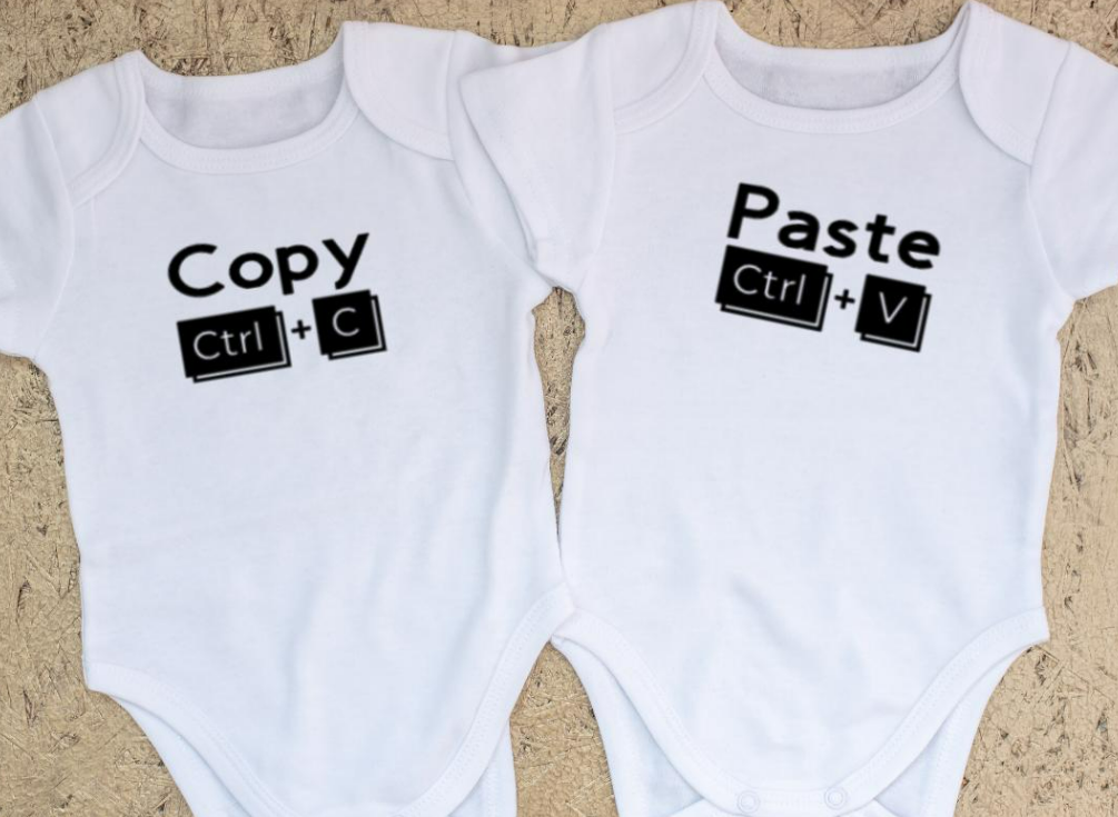 Copy and Paste Baby Bodysuit Set
