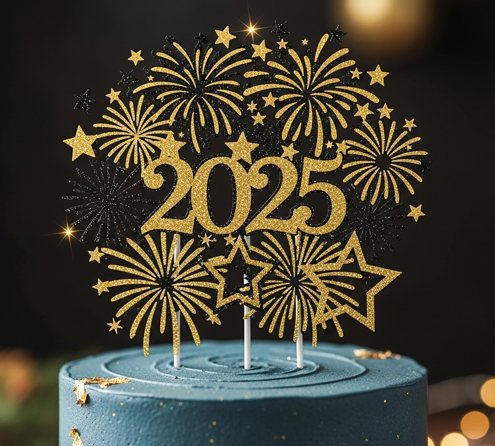 2025 Glitter Cake Topper