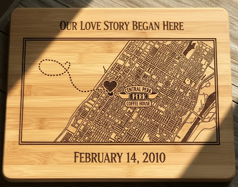 Custom "Our Story" Engraved Cutting Board