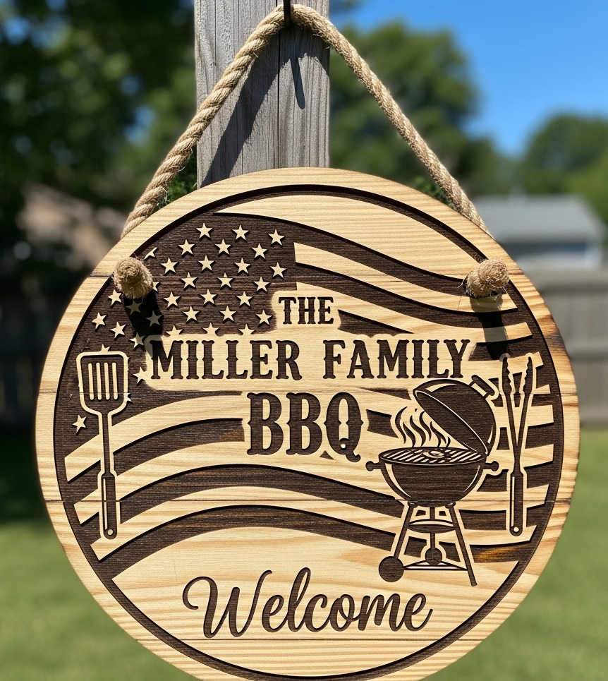 Personalized Family BBQ Welcome Sign