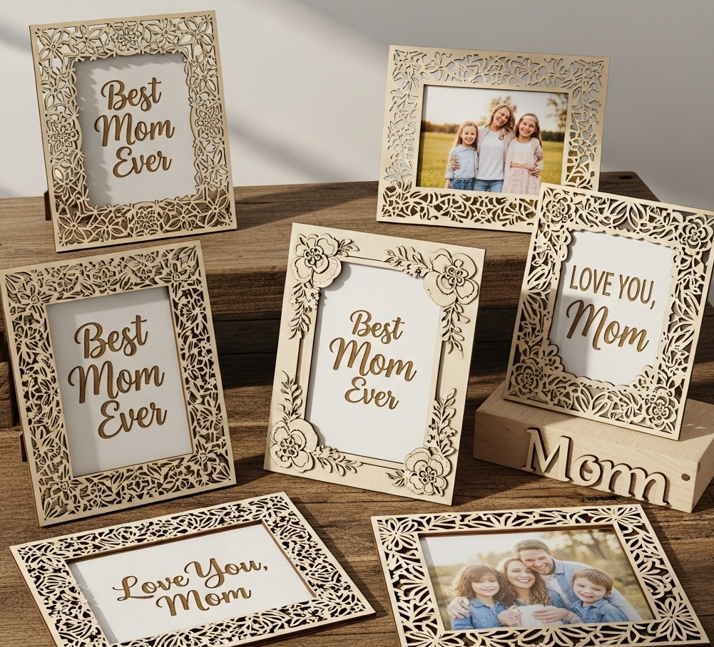 Laser-Cut "Best Mom Ever" Photo Frame
