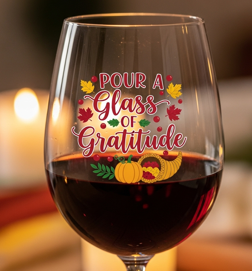 Gratitude Wine Glass
