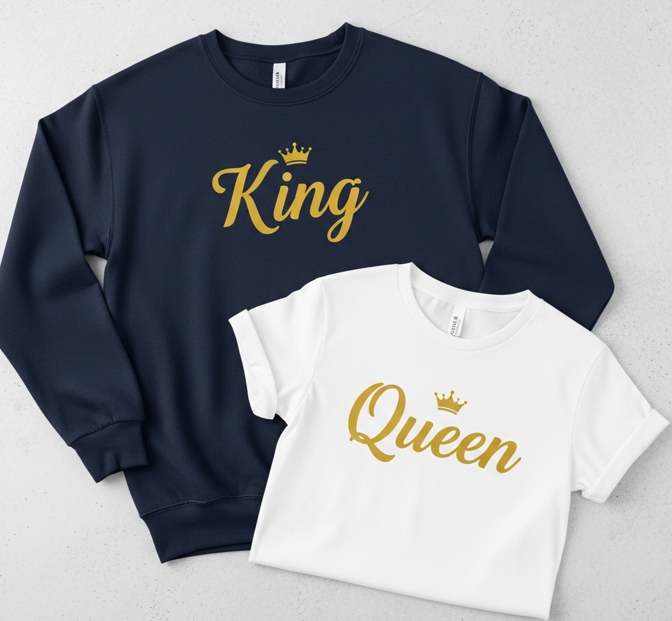 Rule Your World in Style with a Personalized "King and Queen" Set
