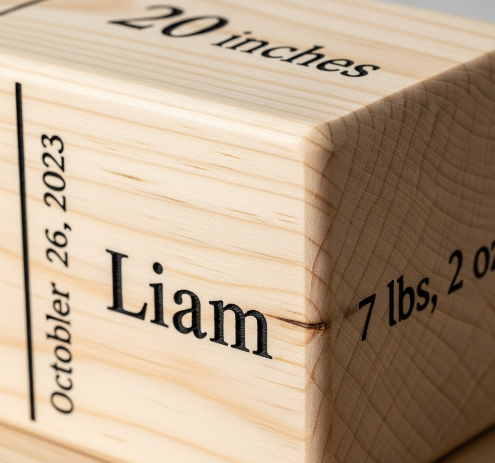 Personalized Birth Announcement Wooden Block