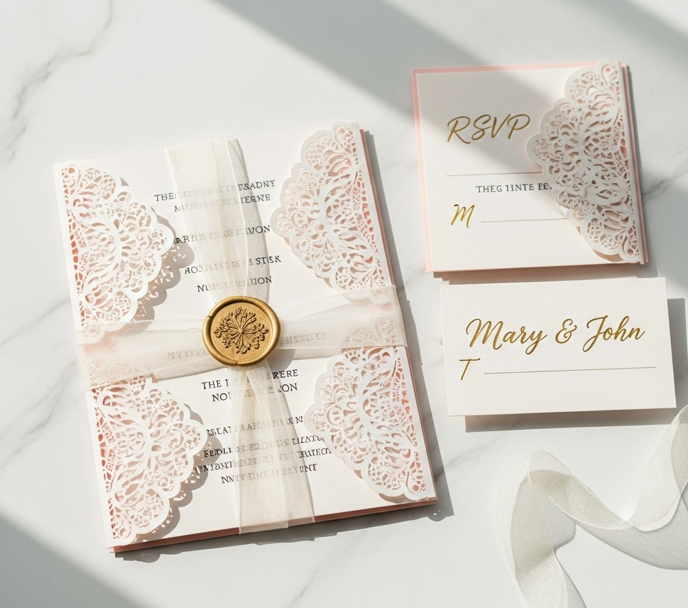 Elegant & Personalized Wedding Invitation Suite