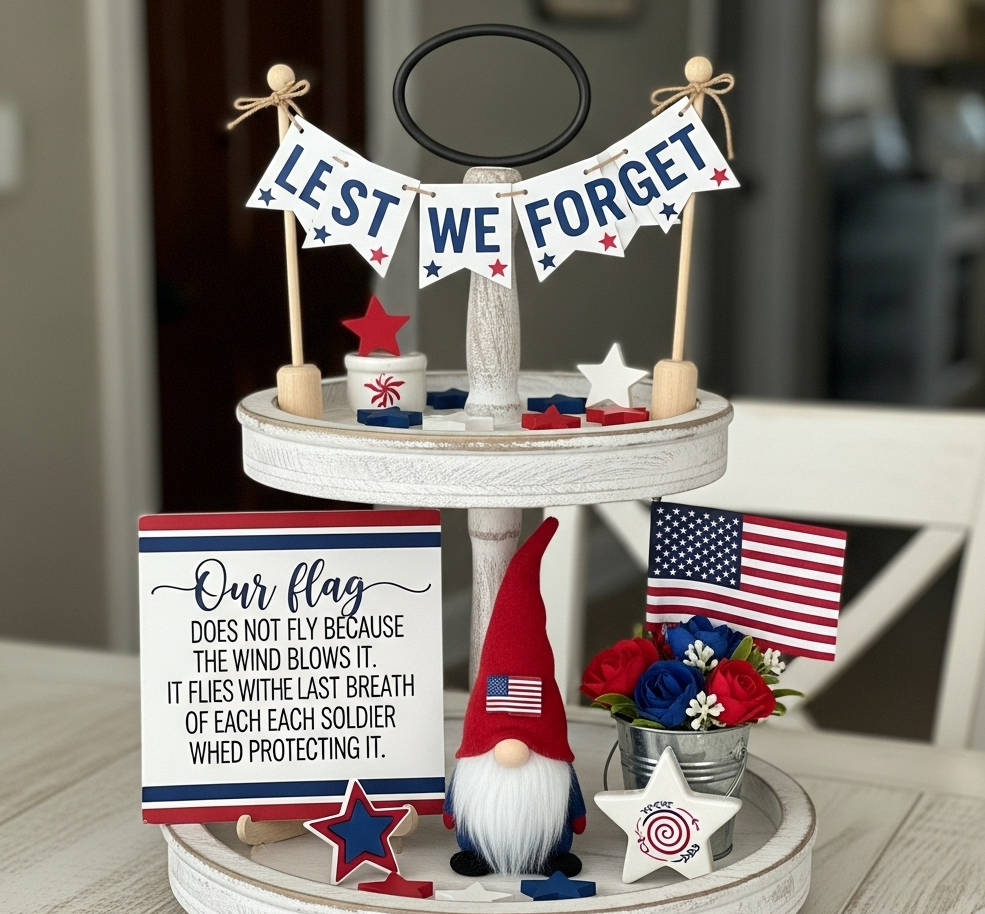 Memorial Day Tiered Tray Set