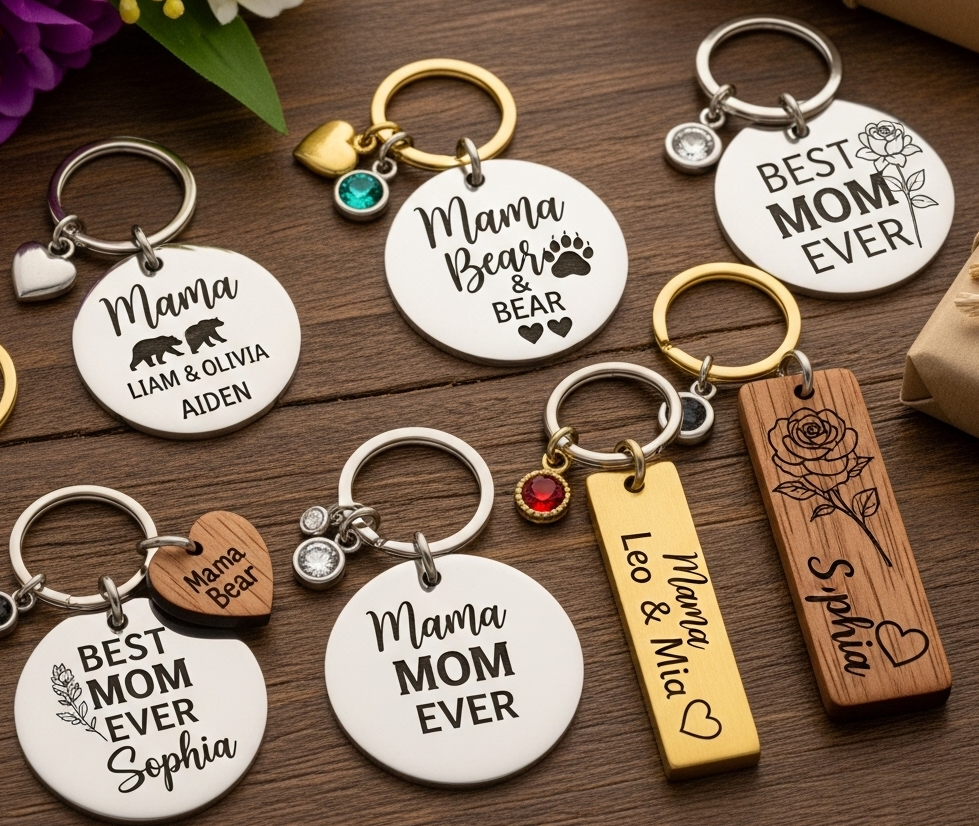 Personalized Mom Keychains