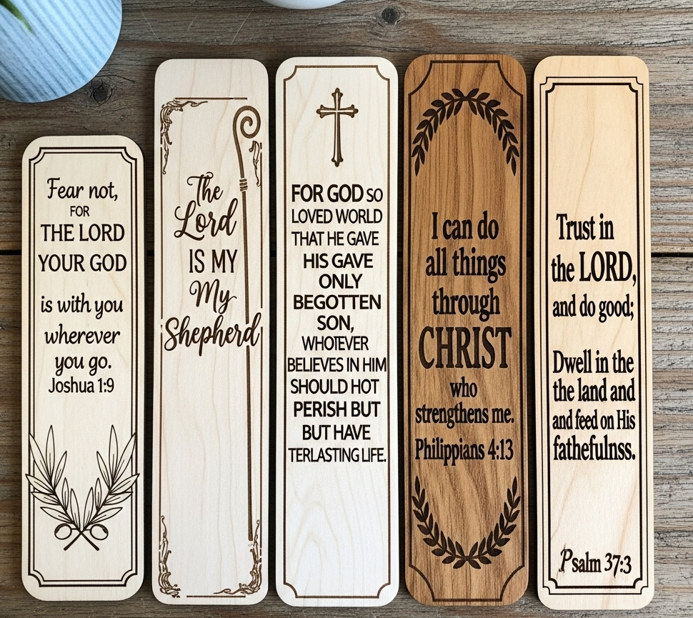 Handcrafted Wooden Bible Bookmarks