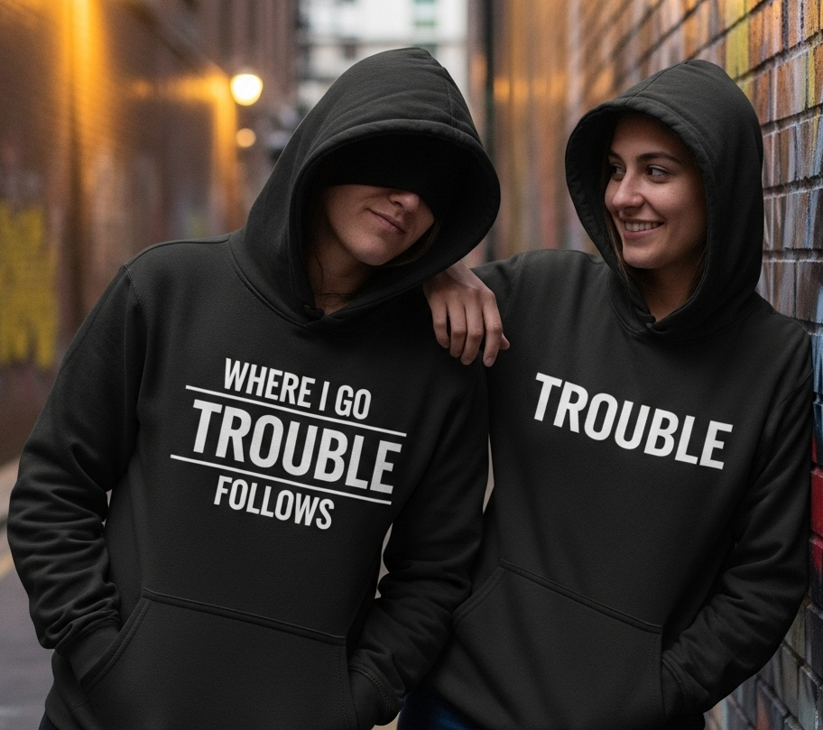 "Trouble Duo" Matching Hoodies (sold seperately)