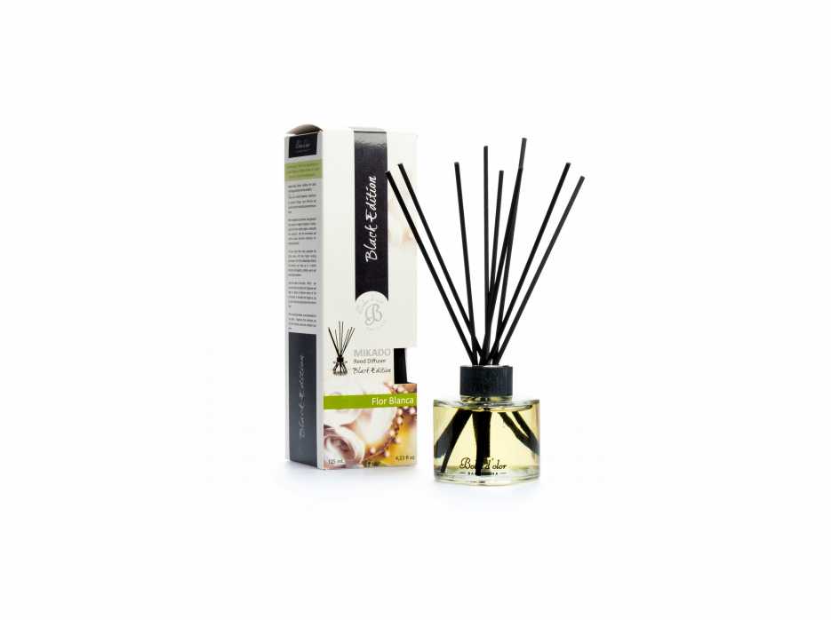 Mikado Flor blanca | Black Edition | Boles d´olor