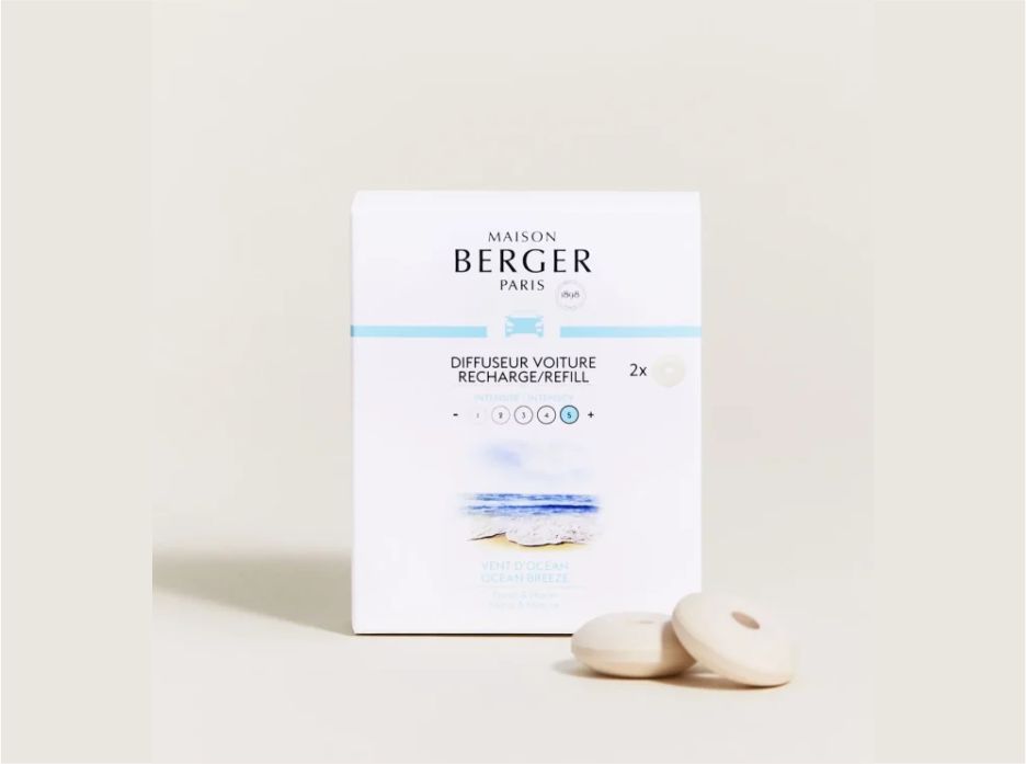 Ambientador para coche | Recarga x 2 | Aroma VIENTO DE OCÉANO | Maison Berger