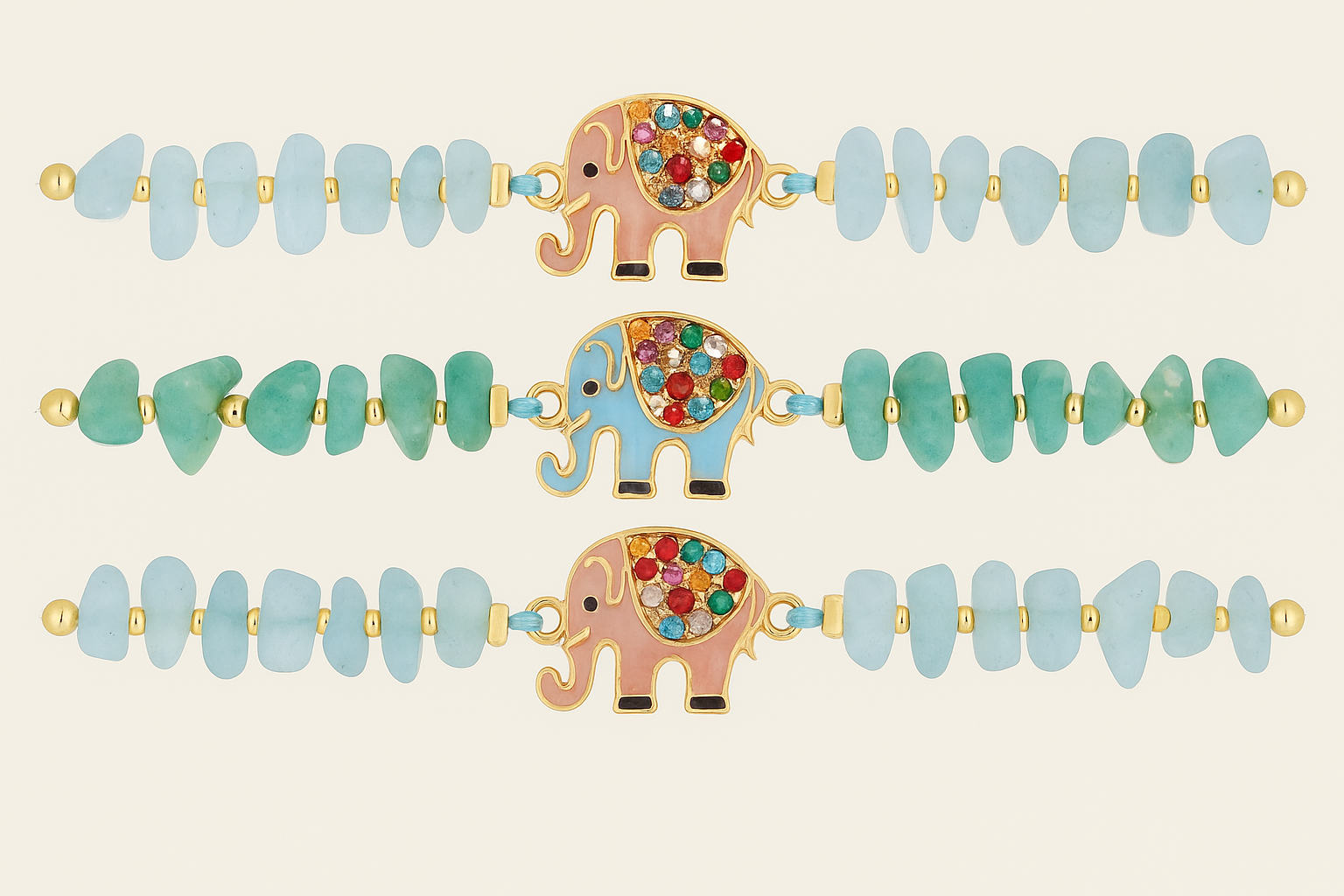 1 pcs Colorful Elephant Charm Bracelets ---Uni Code 19---