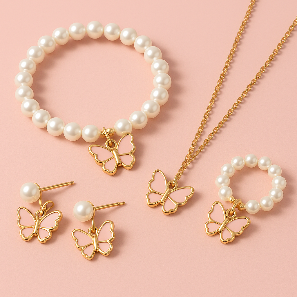 Butterfly Pearl Jewelry Set --Uni Code 13---