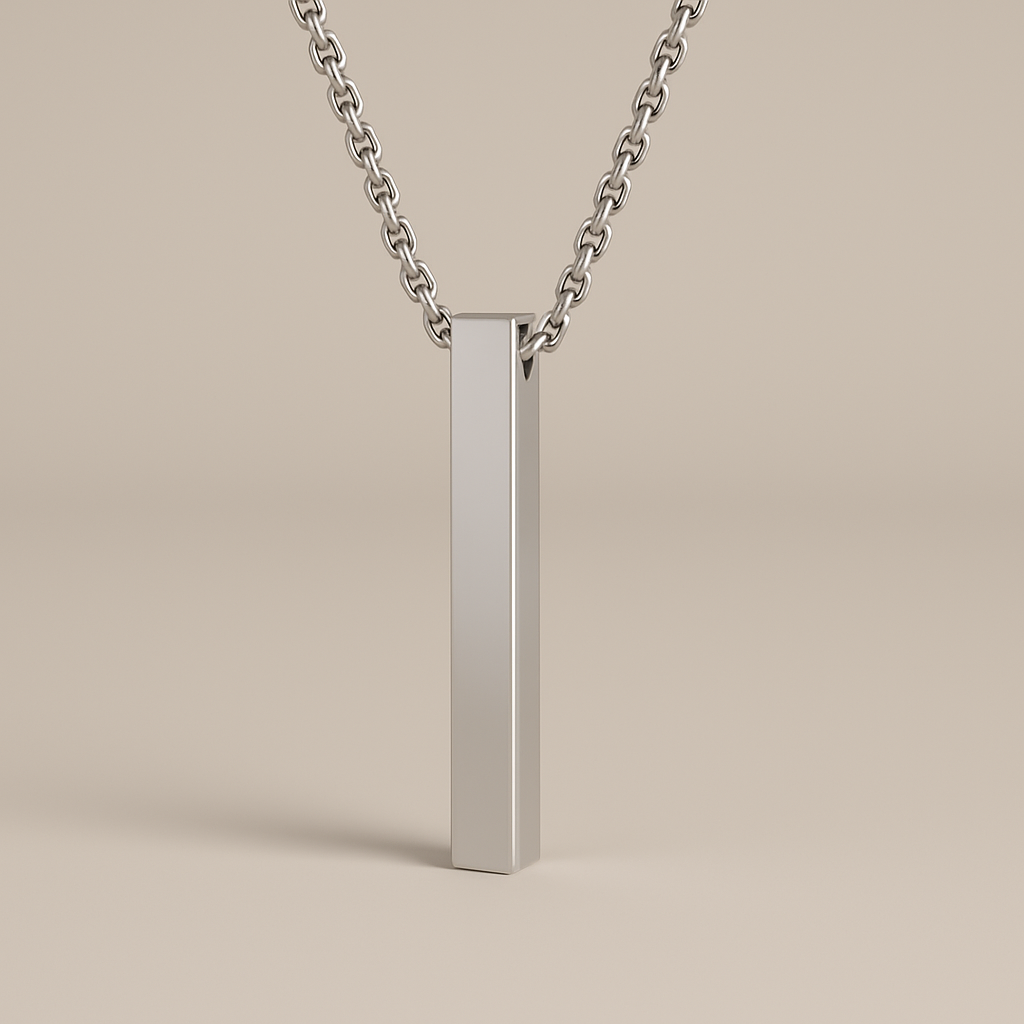 Silver Bar Pendant Necklace ---Uni Code 29---