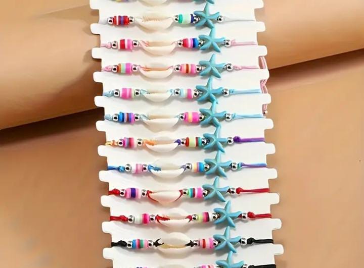 1 pcs Colorful Beaded Starfish Bracelets --Uni code 14--