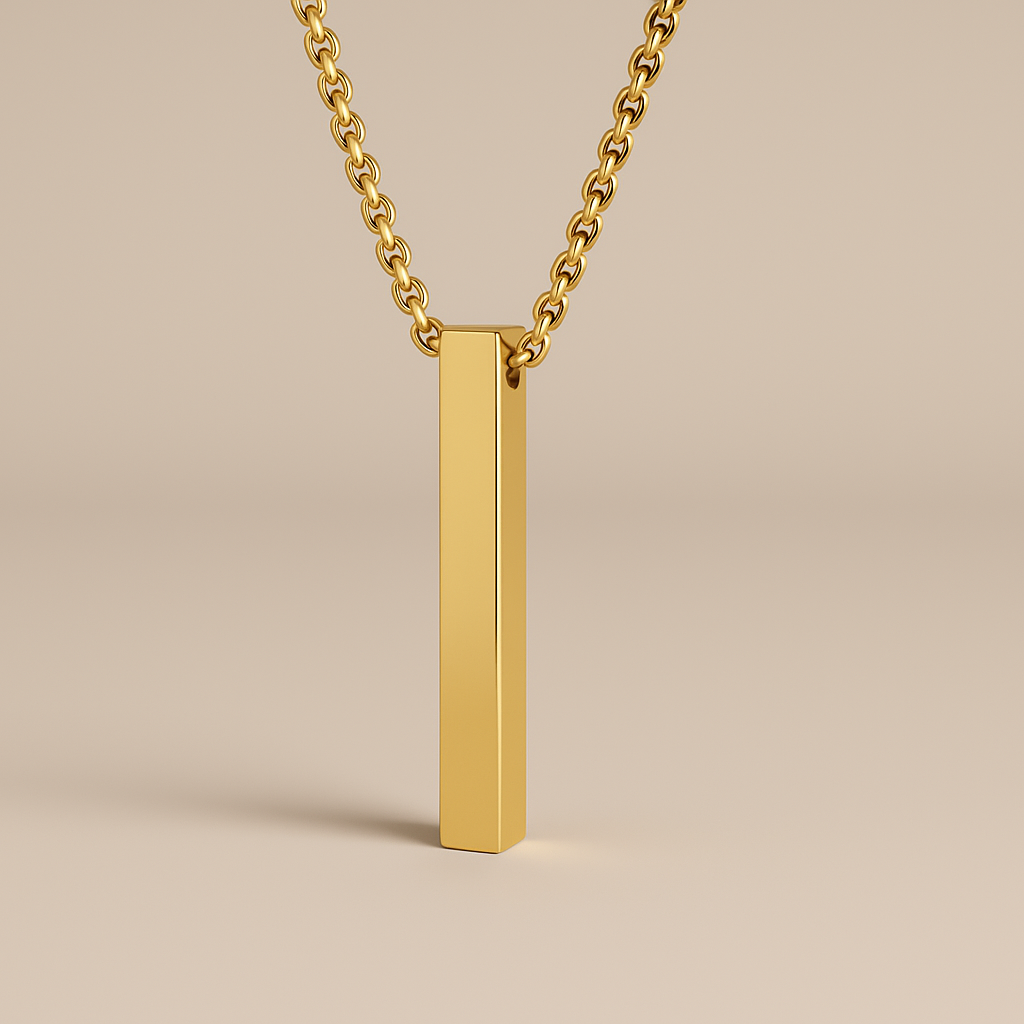 Gold Bar Pendant Necklace ---Uni Code 28---