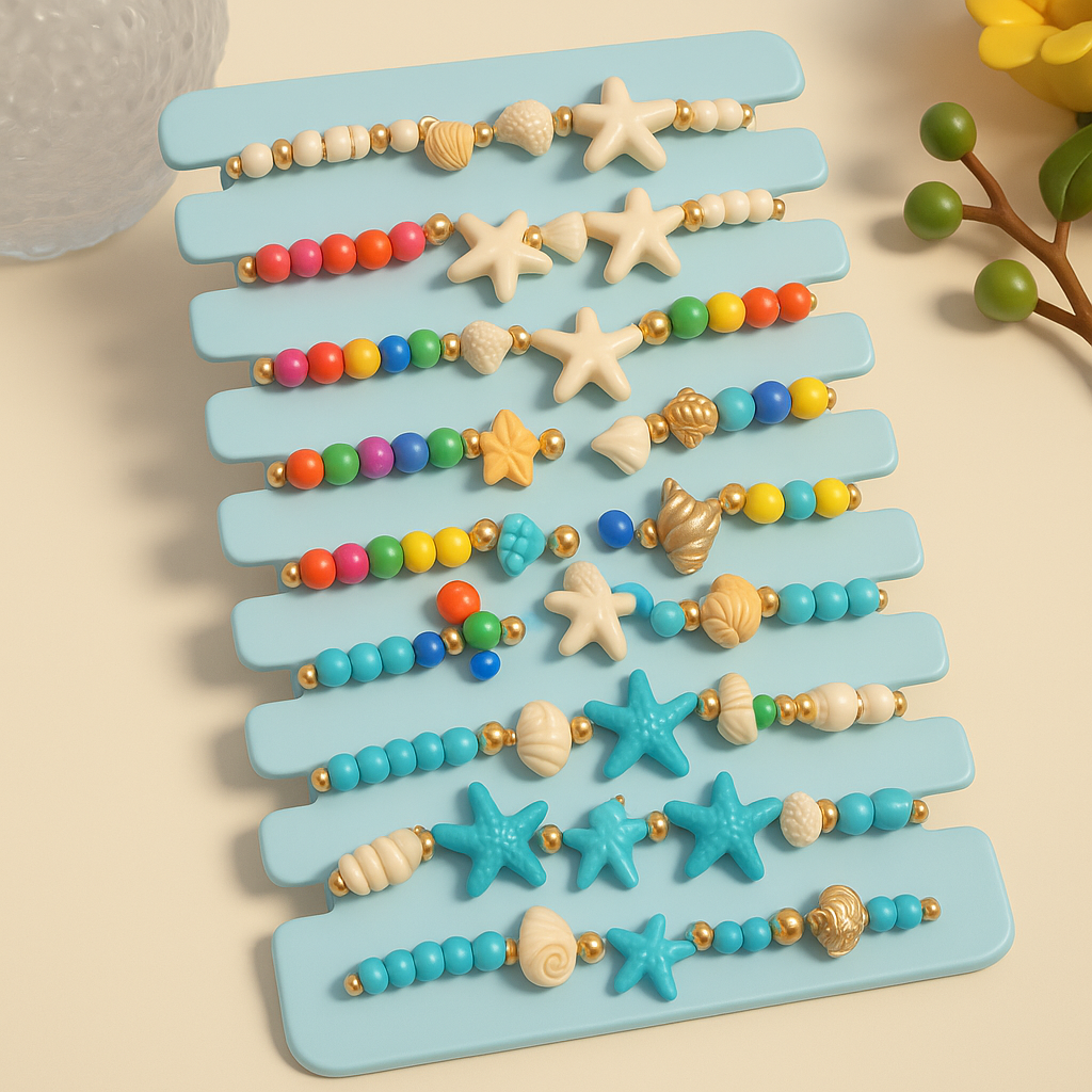 1 pcs Colorful Starfish Beaded Bracelets Set. --- Uni Code 02---