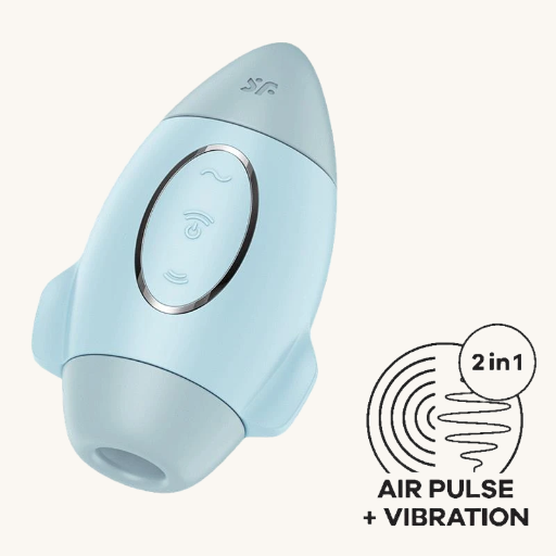 SATISFYER MISSION CONTROL SUCCIONADOR Y VIBRADOR AZUL