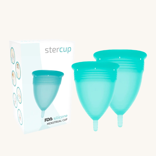 STERCUP - PACK COPA MENSTRUAL SILICONA FDA TALLA S + L DIFERENTES COLORES