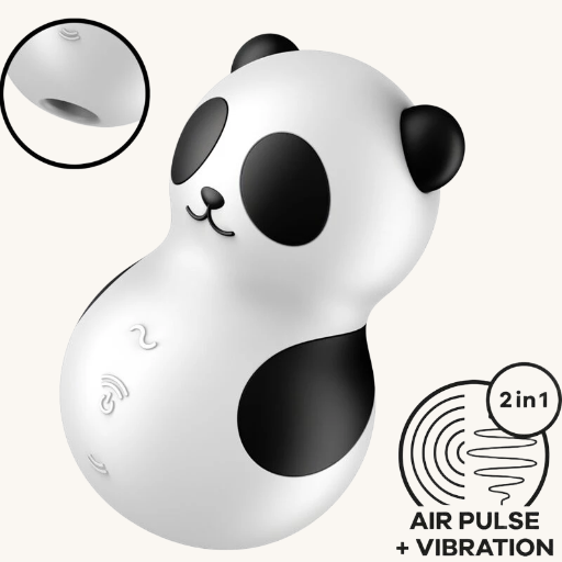 SATISFYER - POCKET PANDA ESTIMULADOR & VIBRADOR BLANCO Y NEGRO