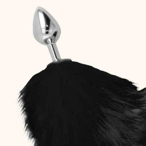DARKNESS - PLUG ANAL SILVER 8 CM CON COLA NEGRO