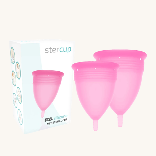 STERCUP - PACK COPA MENSTRUAL SILICONA FDA TALLA S + L DIFERENTES COLORES
