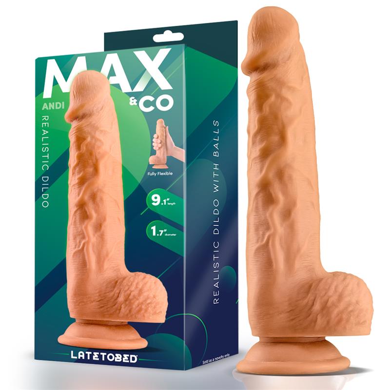 MAX & CO ANDI DILDO REALISTA CON TESTÍCULOS 9.1" NATURAL