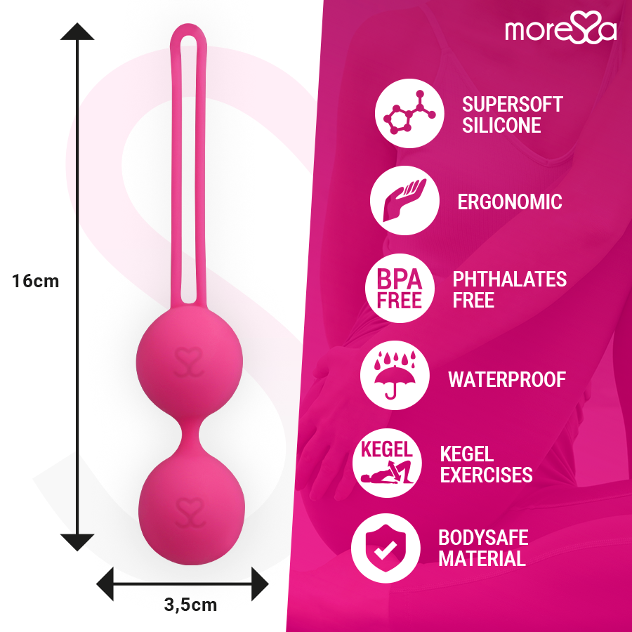 MORESSA - OSIAN TWO ENTRENAMIENTO SUELO PELVICO 101gr PREMIUM SILICONA ROSA