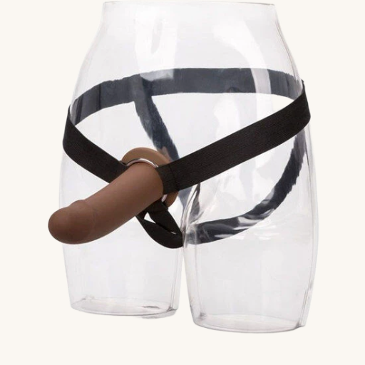 CALEXOTICS - ARNÉS CON DILDO HUECO MARRÓN