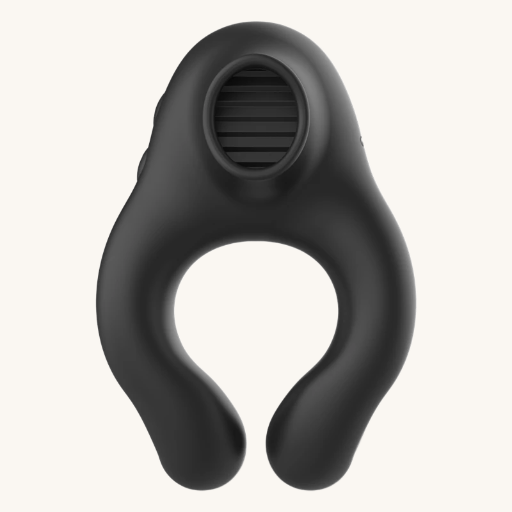 ARMONY - ANILLO VIBRADOR SILICONA 3 MOTORES RECARGABLE NEGRO - DORADO
