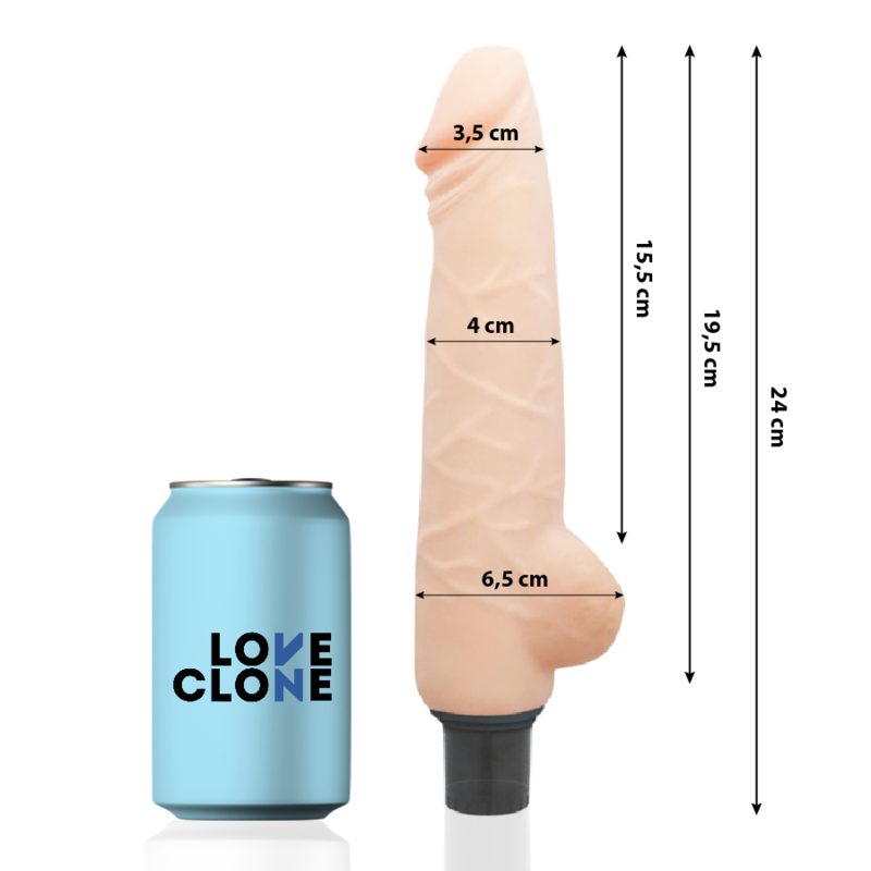 LOVECLONE - RAGNAR VIBRADOR REALÍSTICO SELF LUBRICATION 24.5 CM  X 3.5 CM