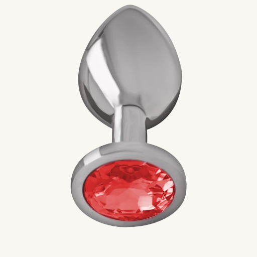 INTENSE - PLUG ANAL METAL CON CRISTAL ROJO TALLA M