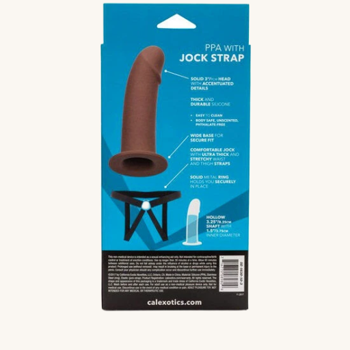 CALEXOTICS - ARNÉS CON DILDO HUECO MARRÓN