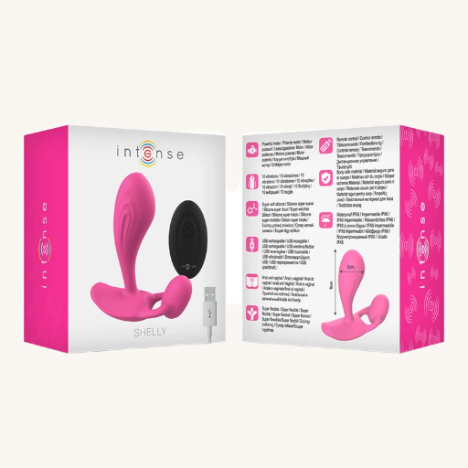 INTENSE - SHELLY DUO ANAL-PERINEO, VAGINAL-CLITORIS REMOTO ROSA