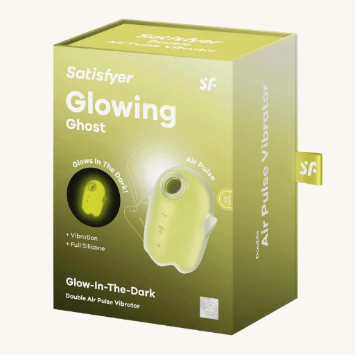SATISFYER GLOWING GHOST SUCCIONADOR BRILLA EN LA OSCURIDAD AMARILLO