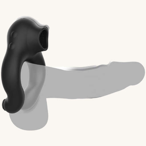 ARMONY - ANILLO VIBRADOR SILICONA 3 MOTORES RECARGABLE NEGRO - DORADO