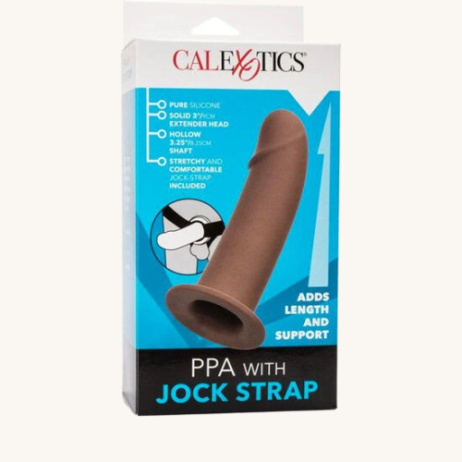 CALEXOTICS - ARNÉS CON DILDO HUECO MARRÓN