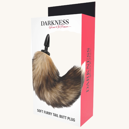 DARKNESS - COLA NATURAL CON PLUG ANAL SILICONA 10 CM