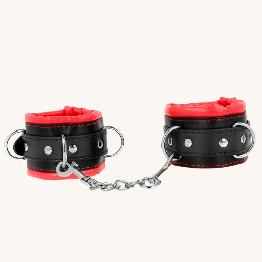 KINK - MUÑEQUERAS ESTILO HEAVY FORRO ROJO AJUSTABLE 20-30 CM X 6 CM