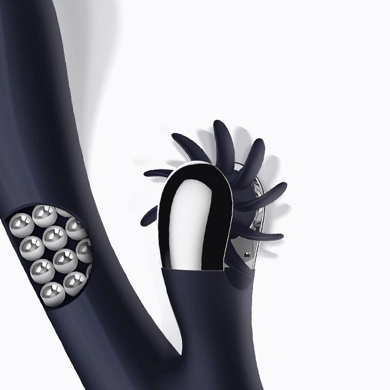 INTOYOU ROYALSPACE VIBRADOR CON LENGUAS ESTIMULADORAS Y BOLAS INTERNAS 360º AZUL