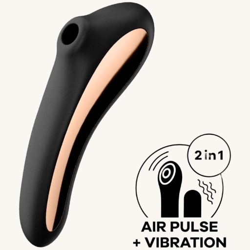 SATISFYER DUAL KISS SUCCIONADOR Y VIBRADOR 2 EN 1 NEGRO