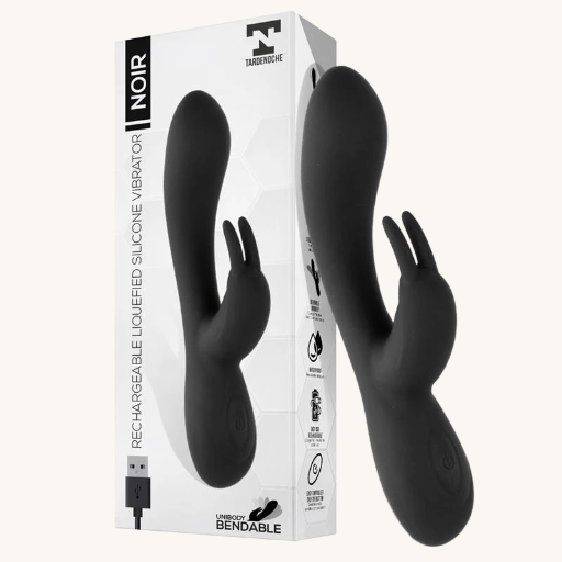 TARDENOCHE NOIR VIBRADOR SILICONA LÍQUIDA INYECTADA 2 MOTORES USB