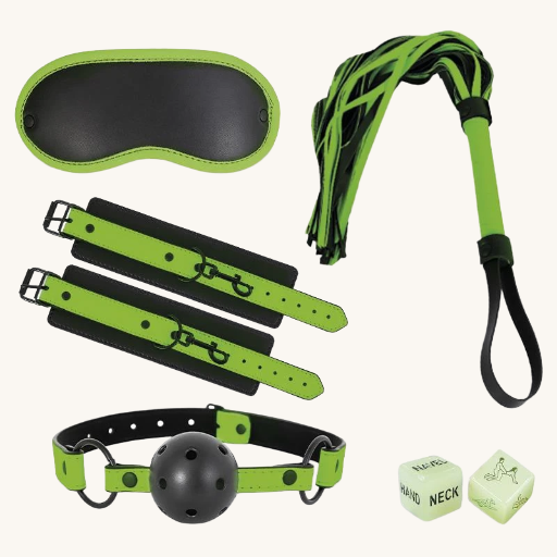 INTOYOU SHINING LINE SET DE BONDAGE CON 5 PIEZAS QUE BRILLAN EN LA OSCURIDAD